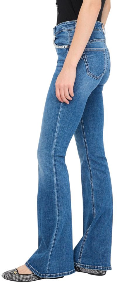 Liu Jo Blue Cotton Bootcut Jeans Blauw