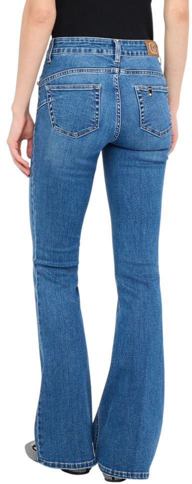 Liu Jo Blue Cotton Bootcut Jeans Blauw
