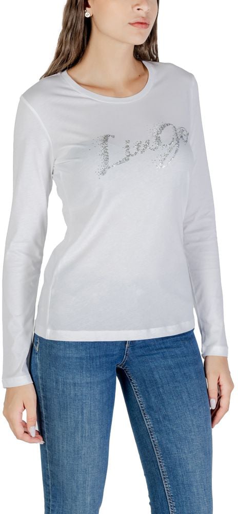 Liu Jo Bicolor Cotton Long Sleeve T-Shirt Wit