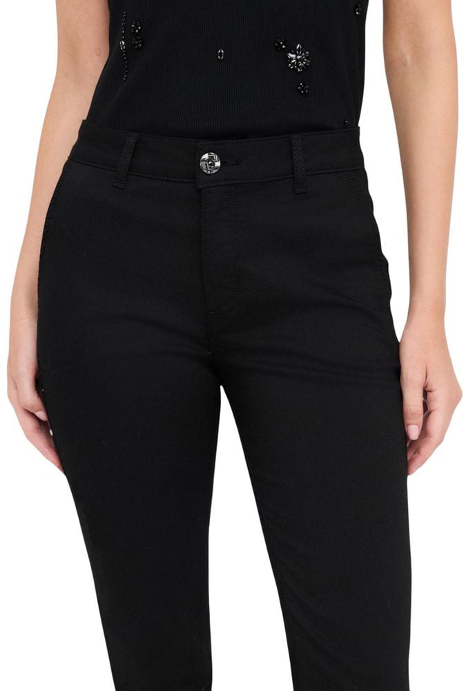 Liu Jo Black Cotton Dress Pants Zwart