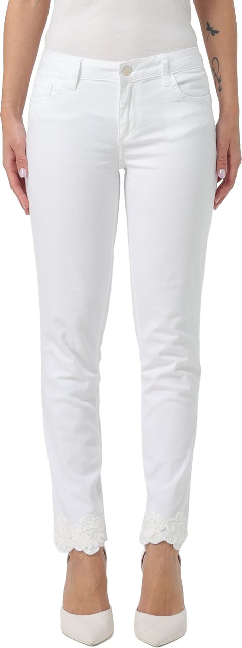 Liu Jo White Cotton Skinny Jeans Wit