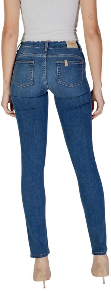 Liu Jo Blue Cotton Skinny Jeans Blauw