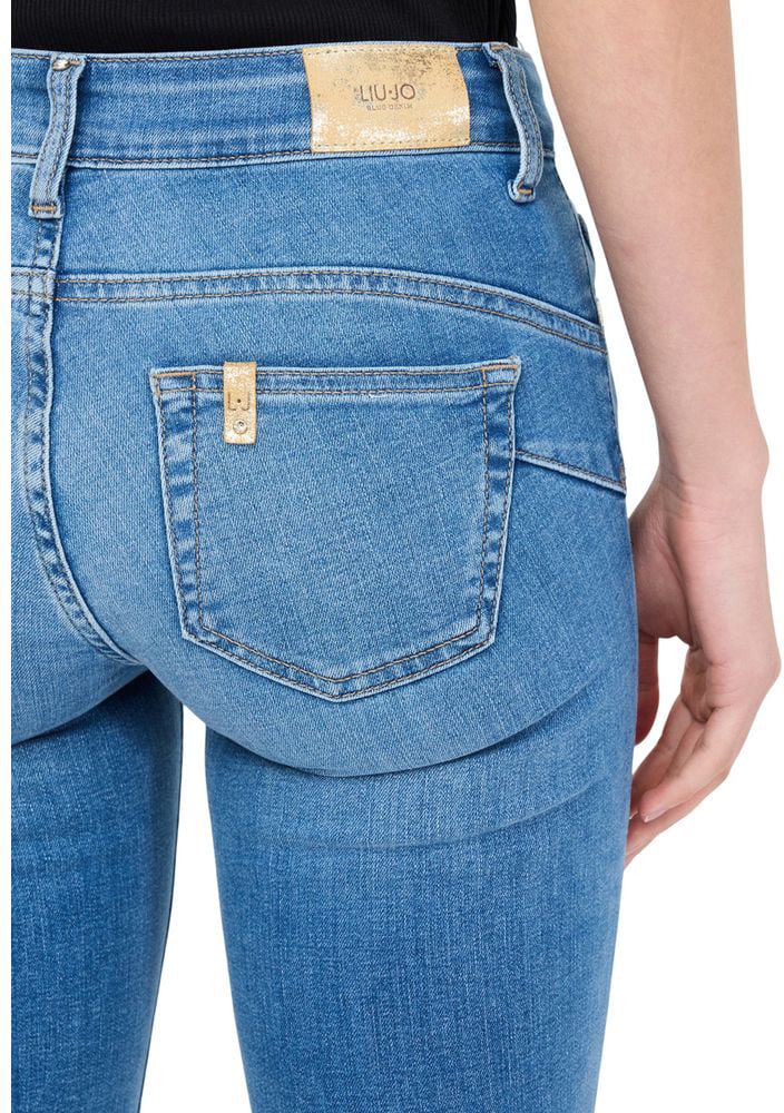 Liu Jo Light Blue Cotton Skinny Jeans Blauw