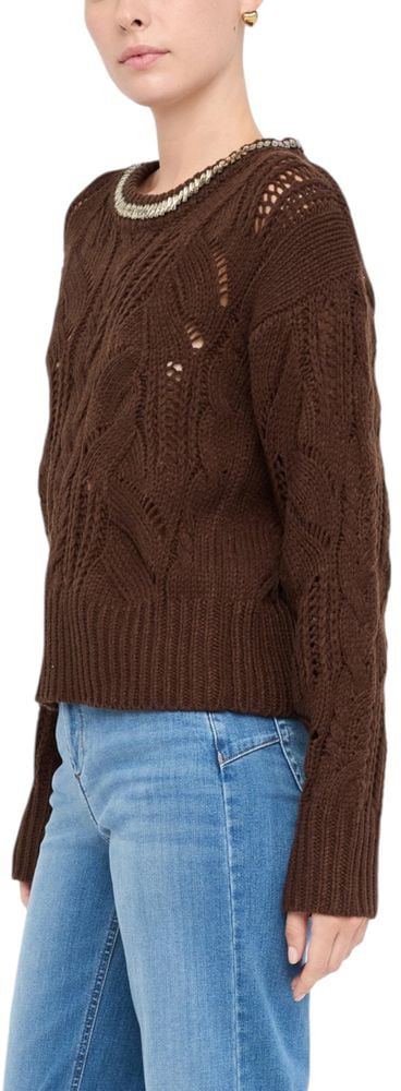Liu Jo Brown Marabou Sweatshirt Bruin