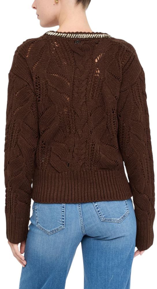 Liu Jo Brown Marabou Sweatshirt Bruin