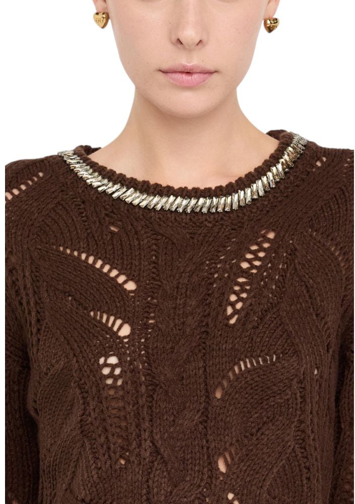 Liu Jo Brown Marabou Sweatshirt Bruin