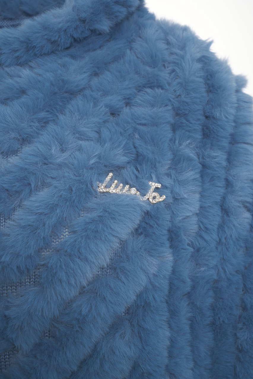 Liu Jo Faux fur cape Blauw