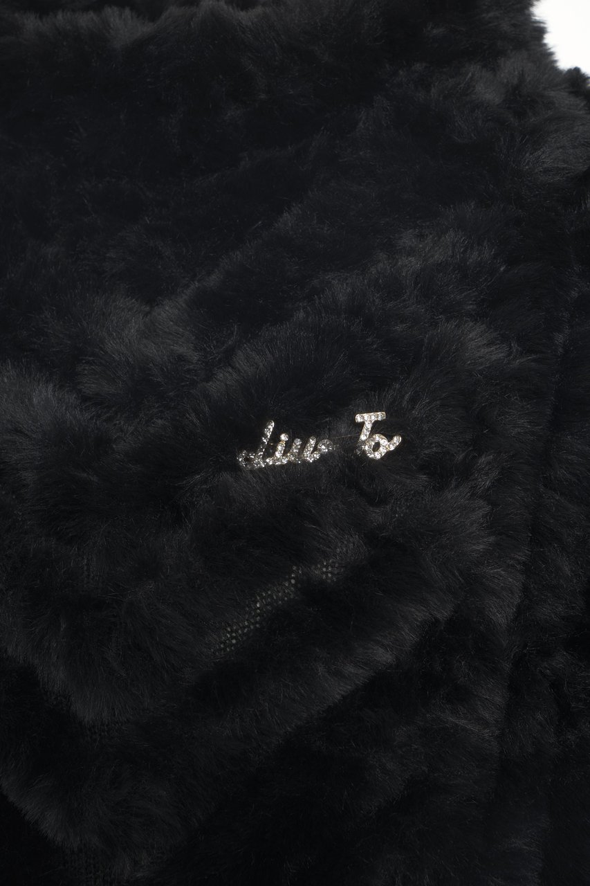 Liu Jo Faux fur cape Zwart