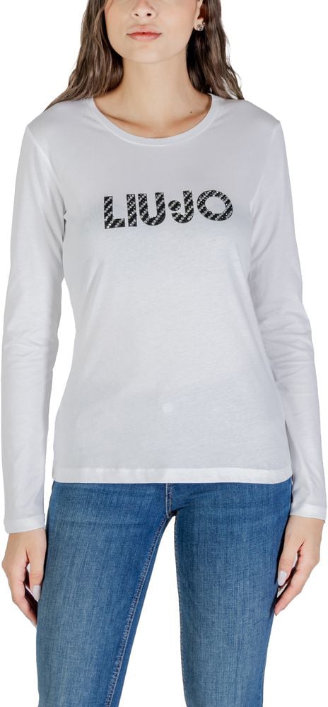 Liu Jo White Cotton Long Sleeve T-Shirt Wit