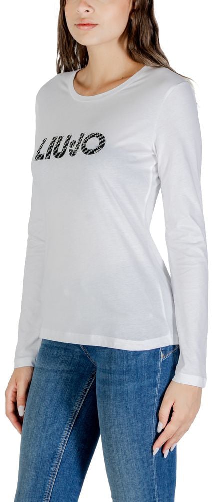 Liu Jo White Cotton Long Sleeve T-Shirt Wit