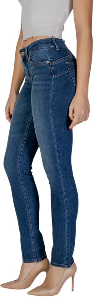 Liu Jo Blue Cotton Skinny Jeans Blauw
