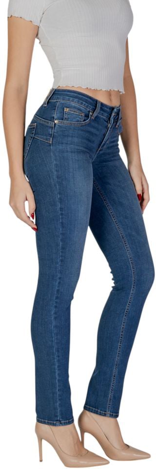 Liu Jo Blue Cotton Skinny Jeans Blauw