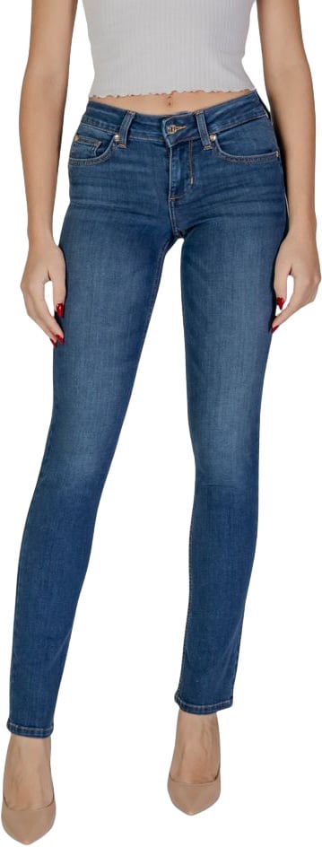 Liu Jo Blue Cotton Skinny Jeans Blauw