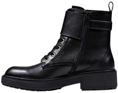 Liu Jo Black Artificial Leather Lace-Up Boots Zwart