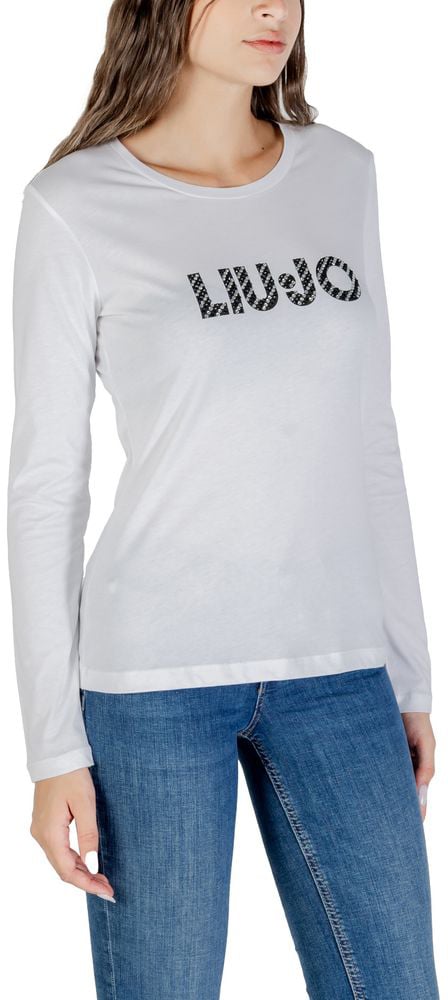 Liu Jo Liu Jo White Cotton Long Sleeve T-Shirt Wit
