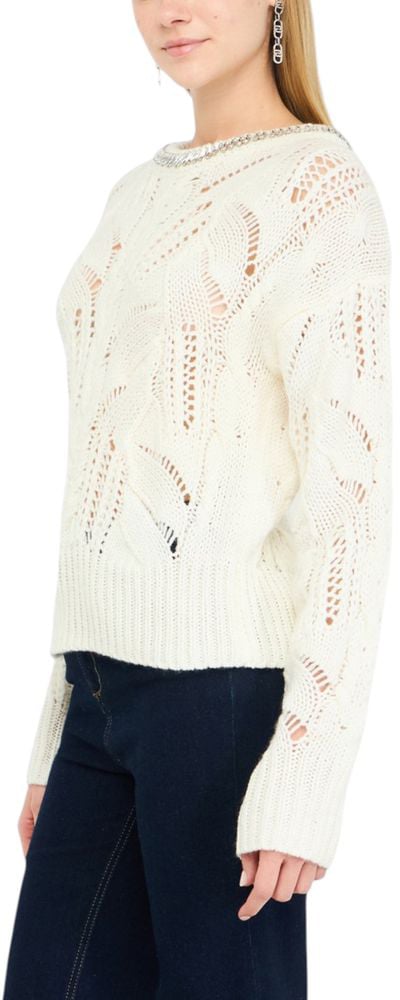 Liu Jo Liu Jo White Marabou Sweatshirt Wit