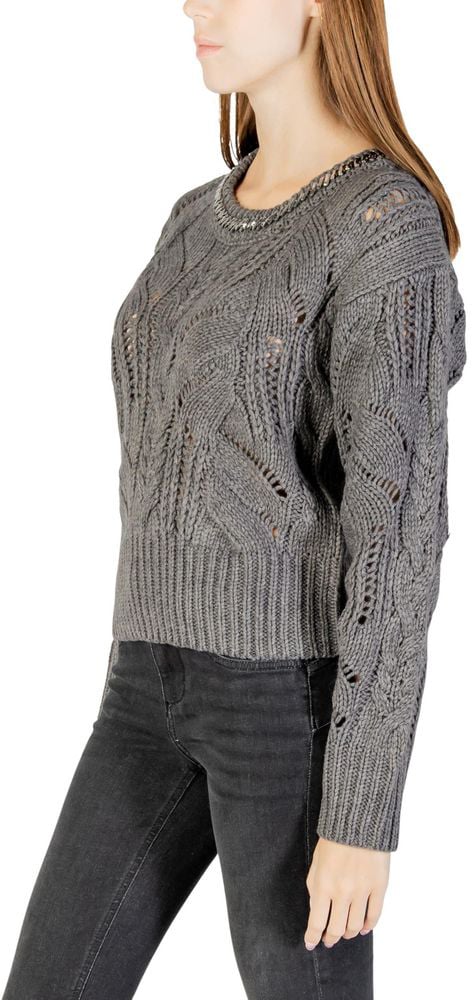 Liu Jo Gray Marabou Sweatshirt Grijs