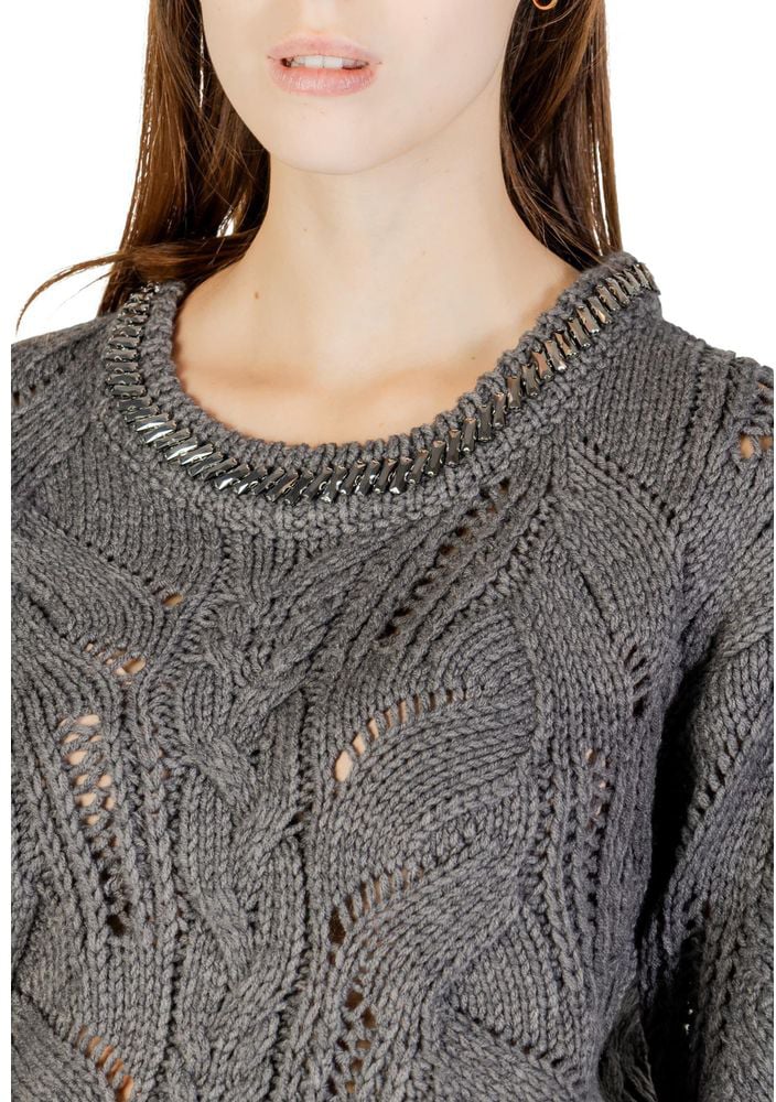 Liu Jo Gray Marabou Sweatshirt Grijs