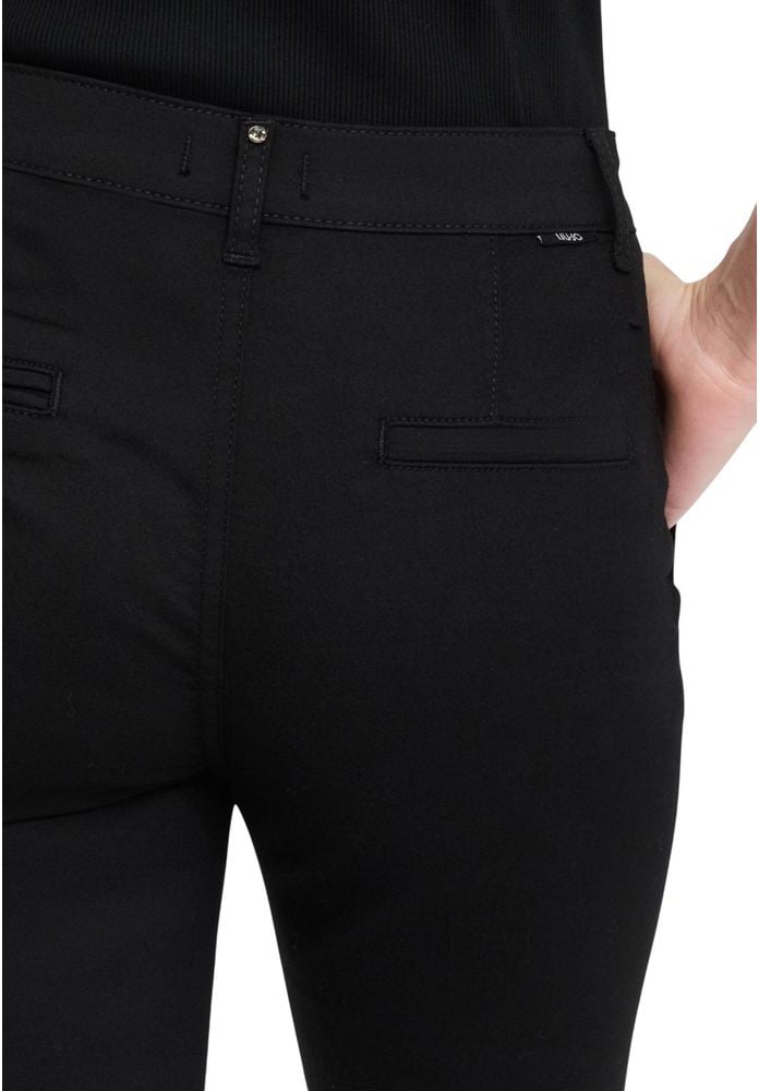 Liu Jo Black Cotton Dress Pants Zwart