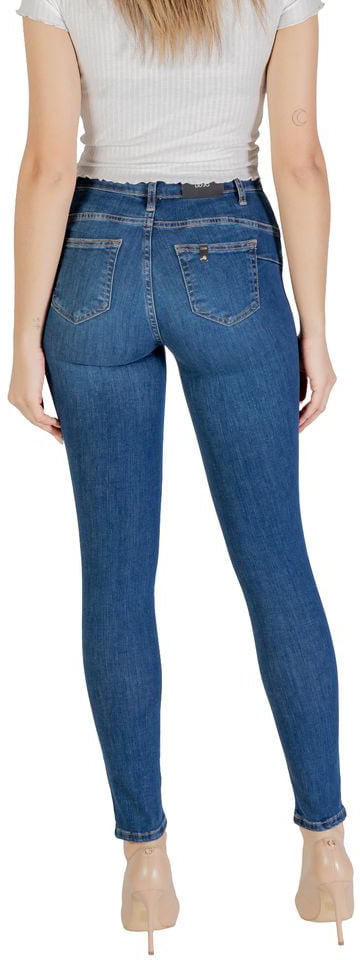 Liu Jo Blue Cotton Skinny Jeans Blauw
