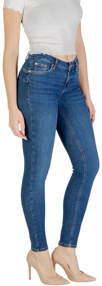 Liu Jo Blue Cotton Skinny Jeans Blauw