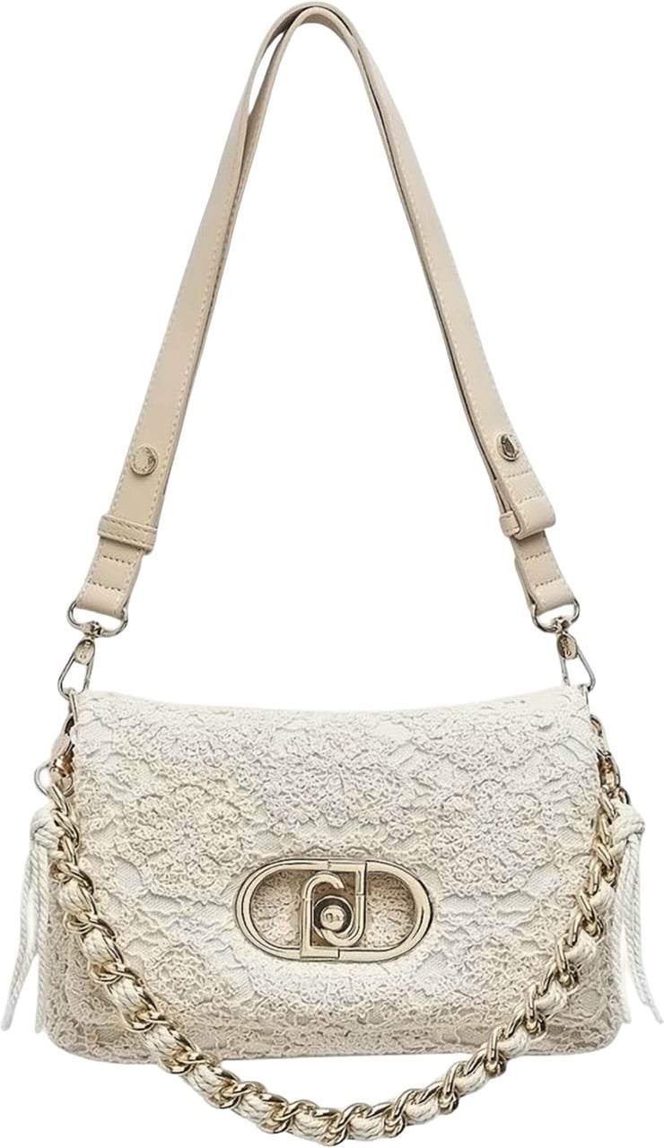 Liu Jo Lapuffy Crochet Shoulder Bag Neutraal