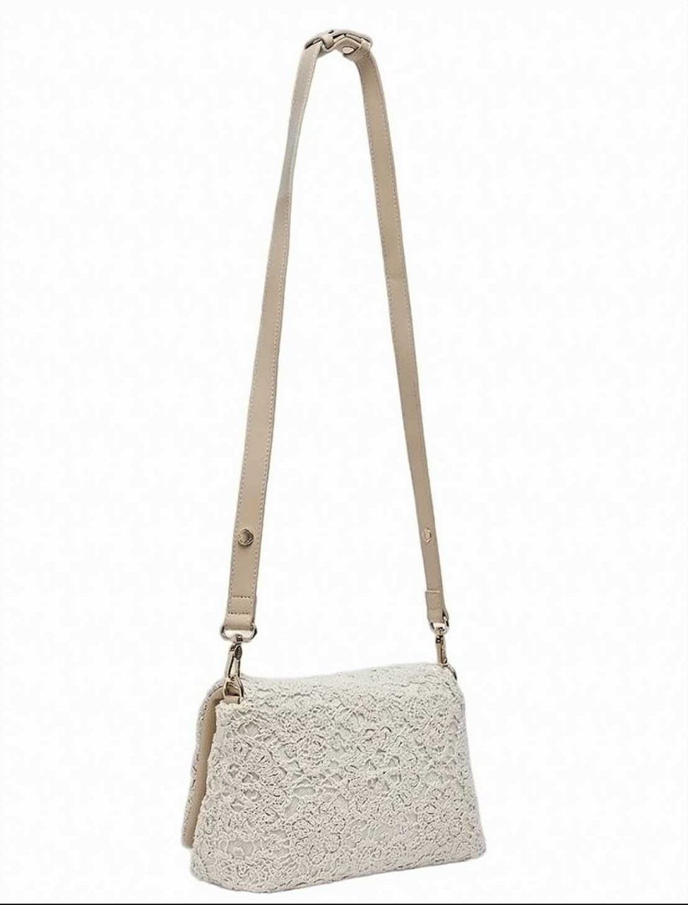 Liu Jo Lapuffy Crochet Shoulder Bag Neutraal