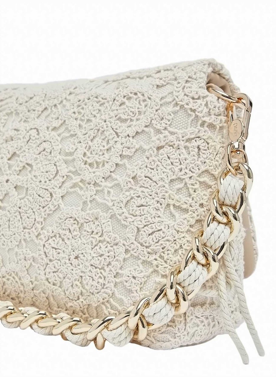 Liu Jo Lapuffy Crochet Shoulder Bag Neutraal