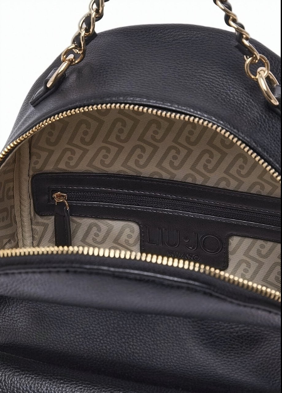Liu Jo Drummed Print Chain Backpack Zwart