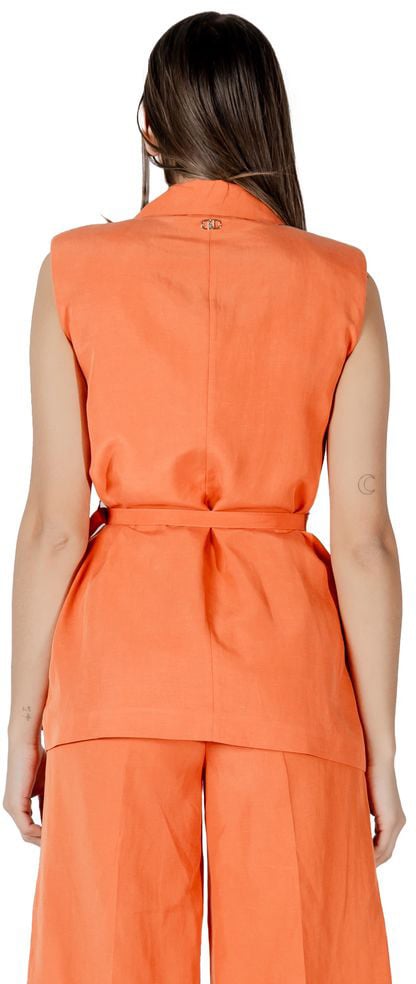 Liu Jo Orange Lyocell Waistcoat Oranje