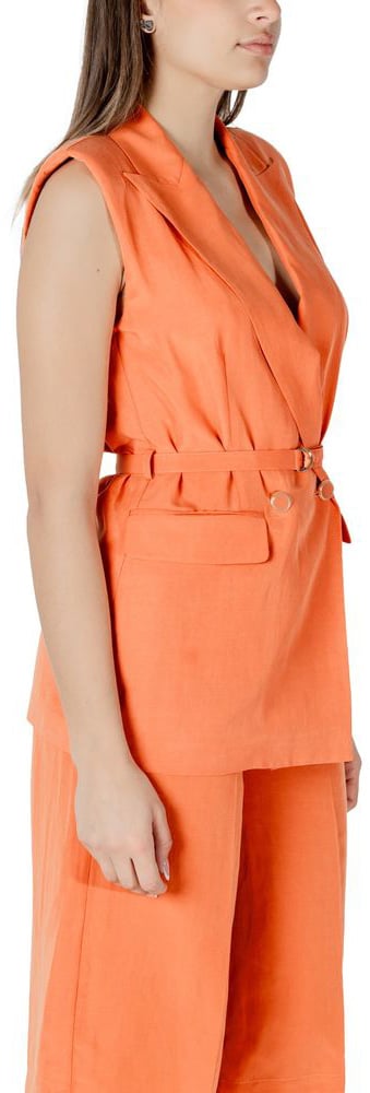 Liu Jo Orange Lyocell Waistcoat Oranje