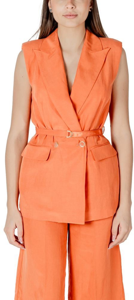 Liu Jo Orange Lyocell Waistcoat Oranje