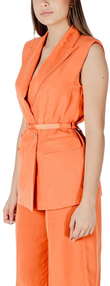 Liu Jo Orange Lyocell Waistcoat Oranje
