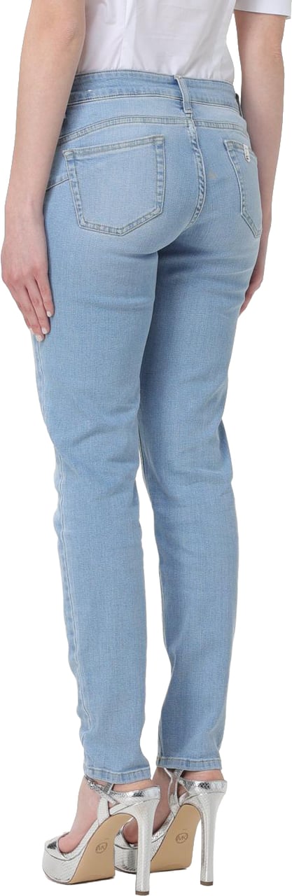 Liu Jo Blue Cotton Straight-Leg Jeans Blauw