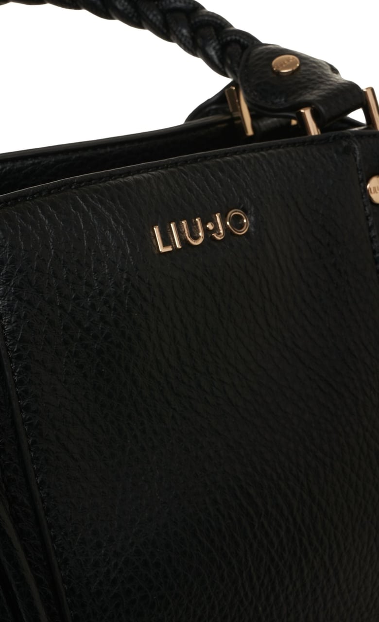 Liu Jo Grained leather shopper 'Fluida' Zwart