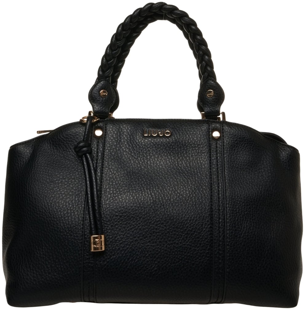 Liu Jo Grained leather shopper 'Fluida' Zwart