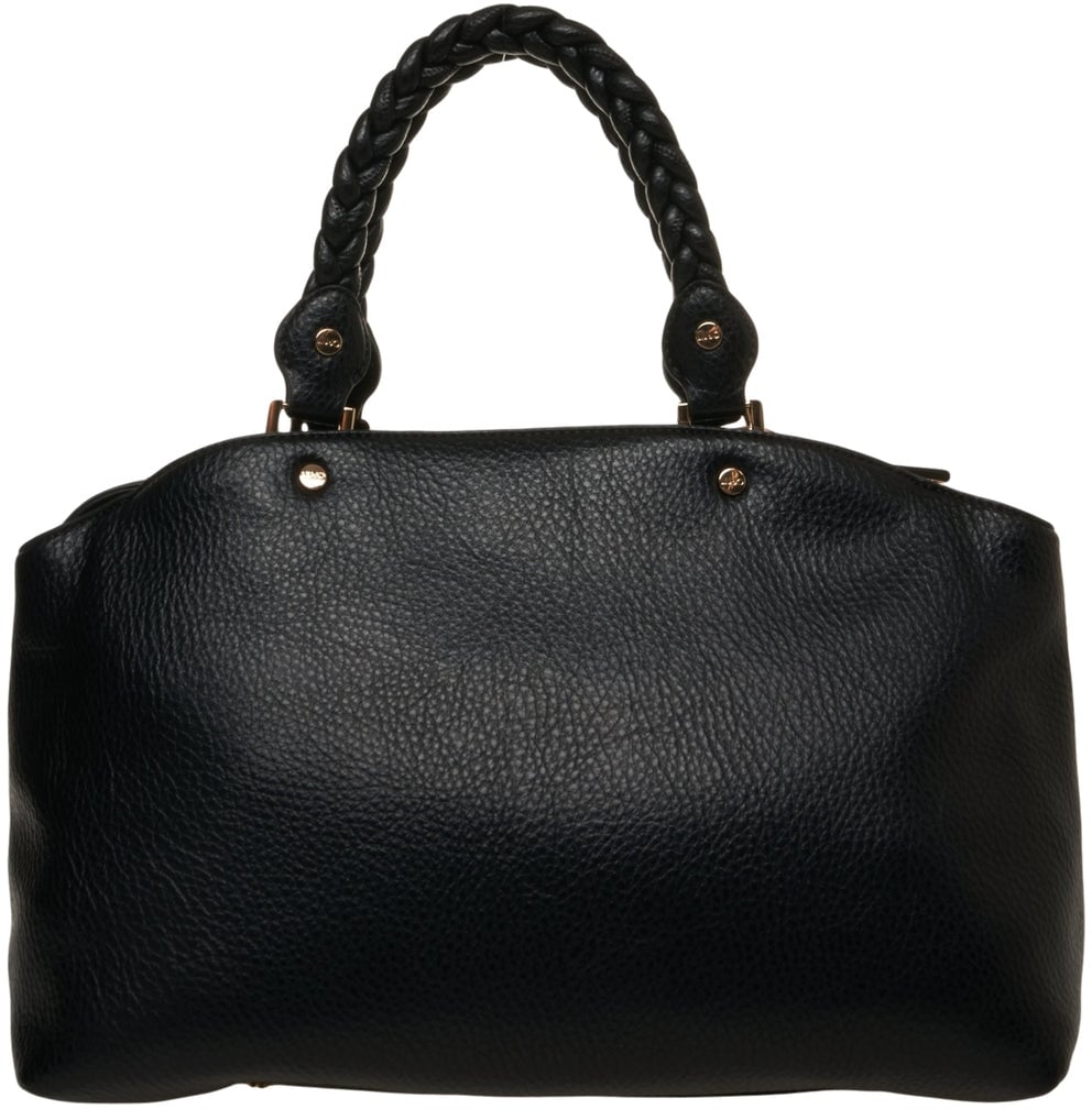 Liu Jo Grained leather shopper 'Fluida' Zwart