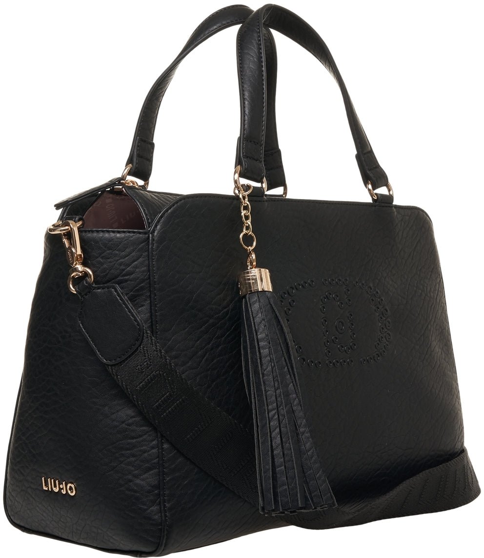 Liu Jo Bag in faux leather with logo embossing Zwart