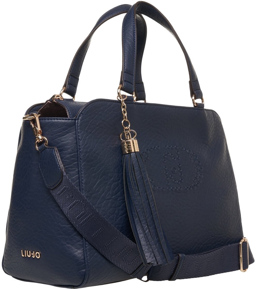 Liu Jo Bag in faux leather with logo embossing Blauw
