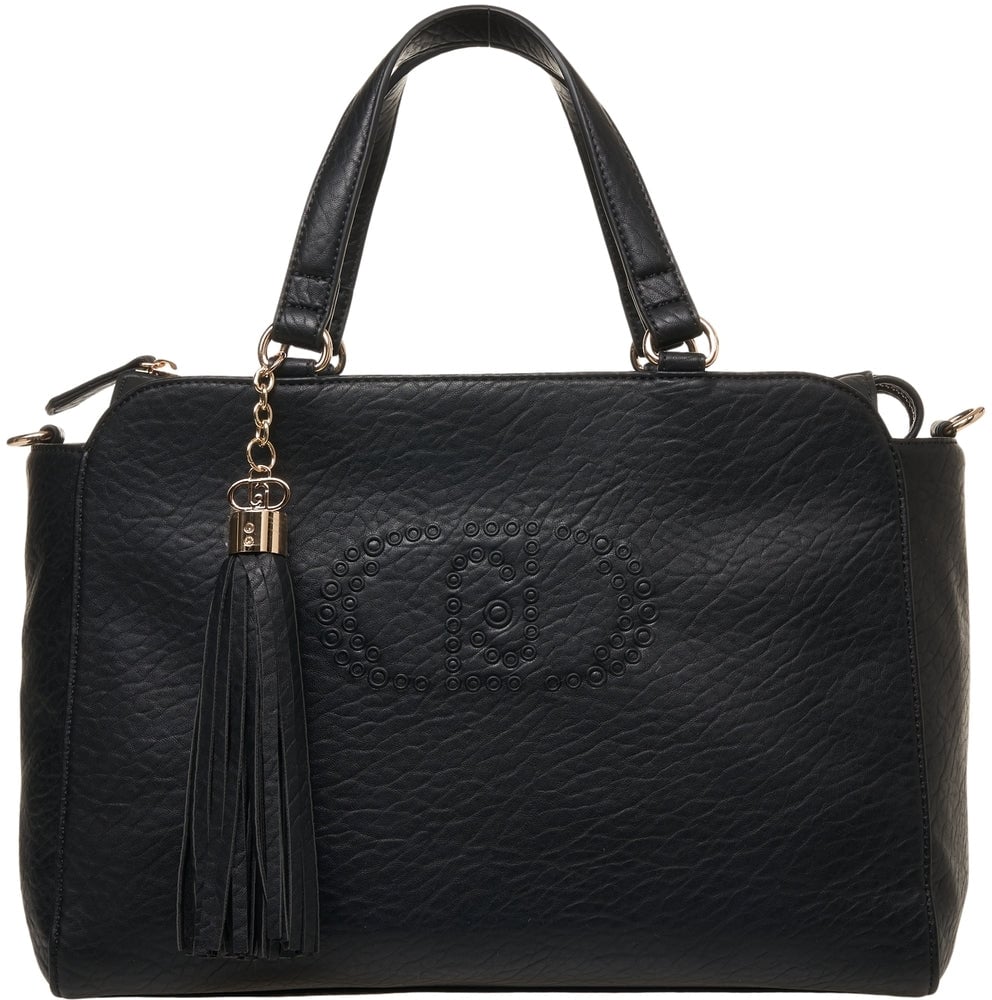 Liu Jo Bag in faux leather with logo embossing Zwart