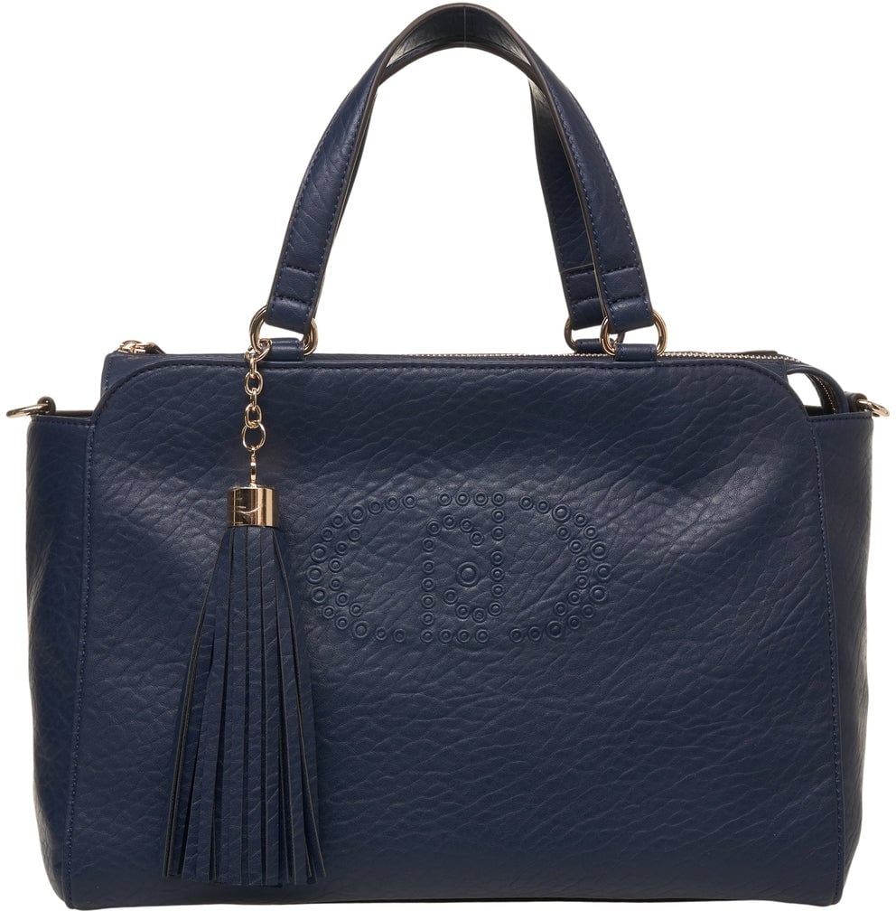 Liu Jo Bag in faux leather with logo embossing Blauw