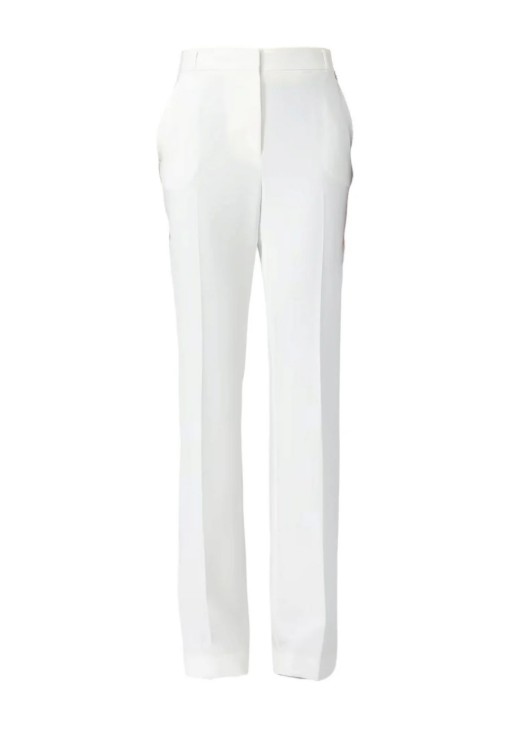 Liu Jo Crepe Trousers with High Waist and Tailored Fit Wit
