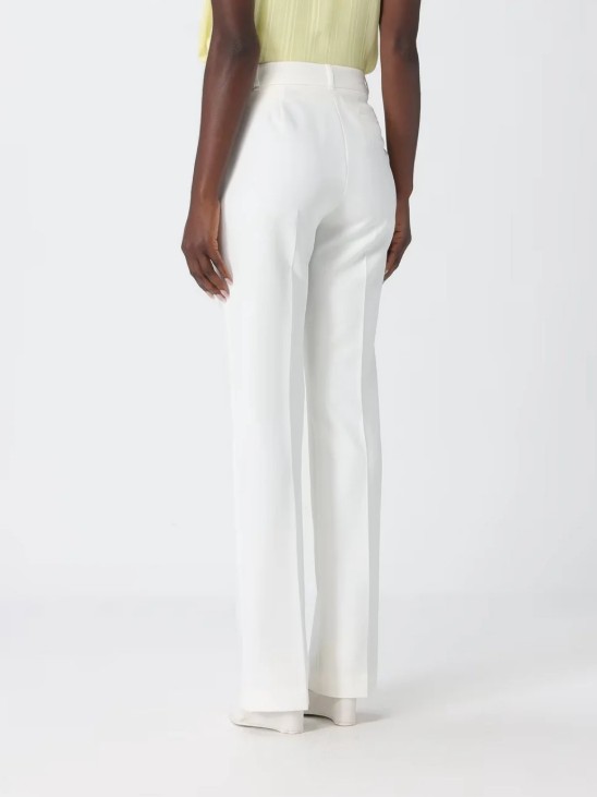 Liu Jo Crepe Trousers with High Waist and Tailored Fit Wit
