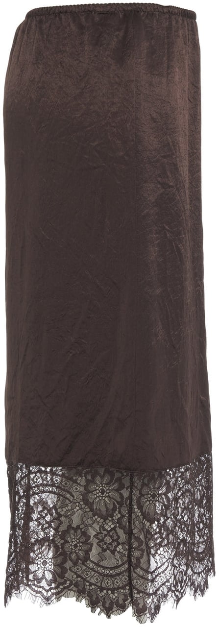 Liu Jo Satin skirt with lace details Bruin
