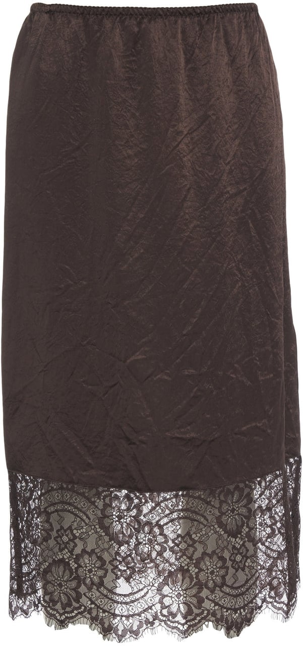 Liu Jo Satin skirt with lace details Bruin