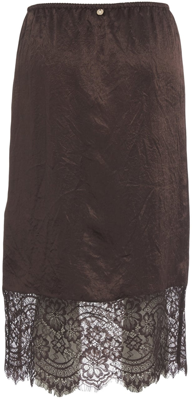 Liu Jo Satin skirt with lace details Bruin