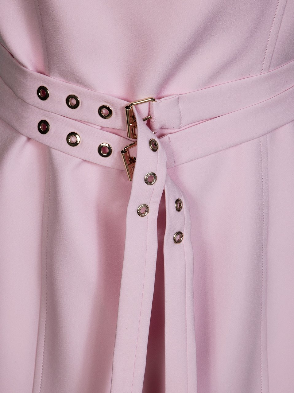Liu Jo Fitted Square Neck Double Belt Mini Dress Roze