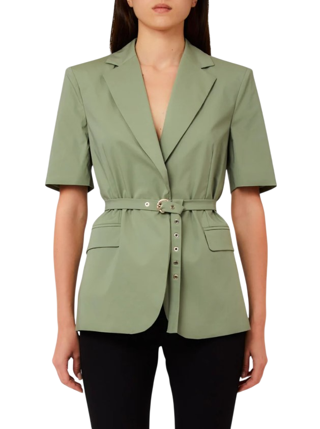 Liu Jo Short Sleeves Removable Belted Front Jacket Grijs