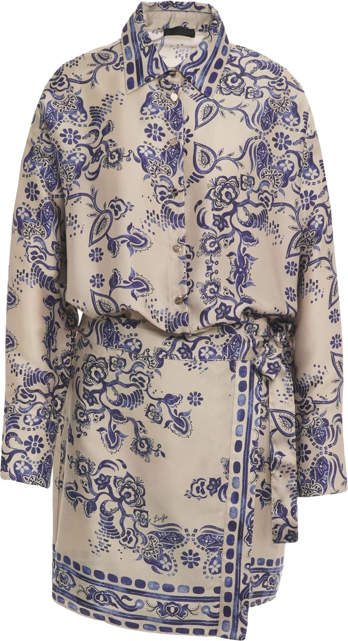 Liu Jo Satin chemisier dress Blauw