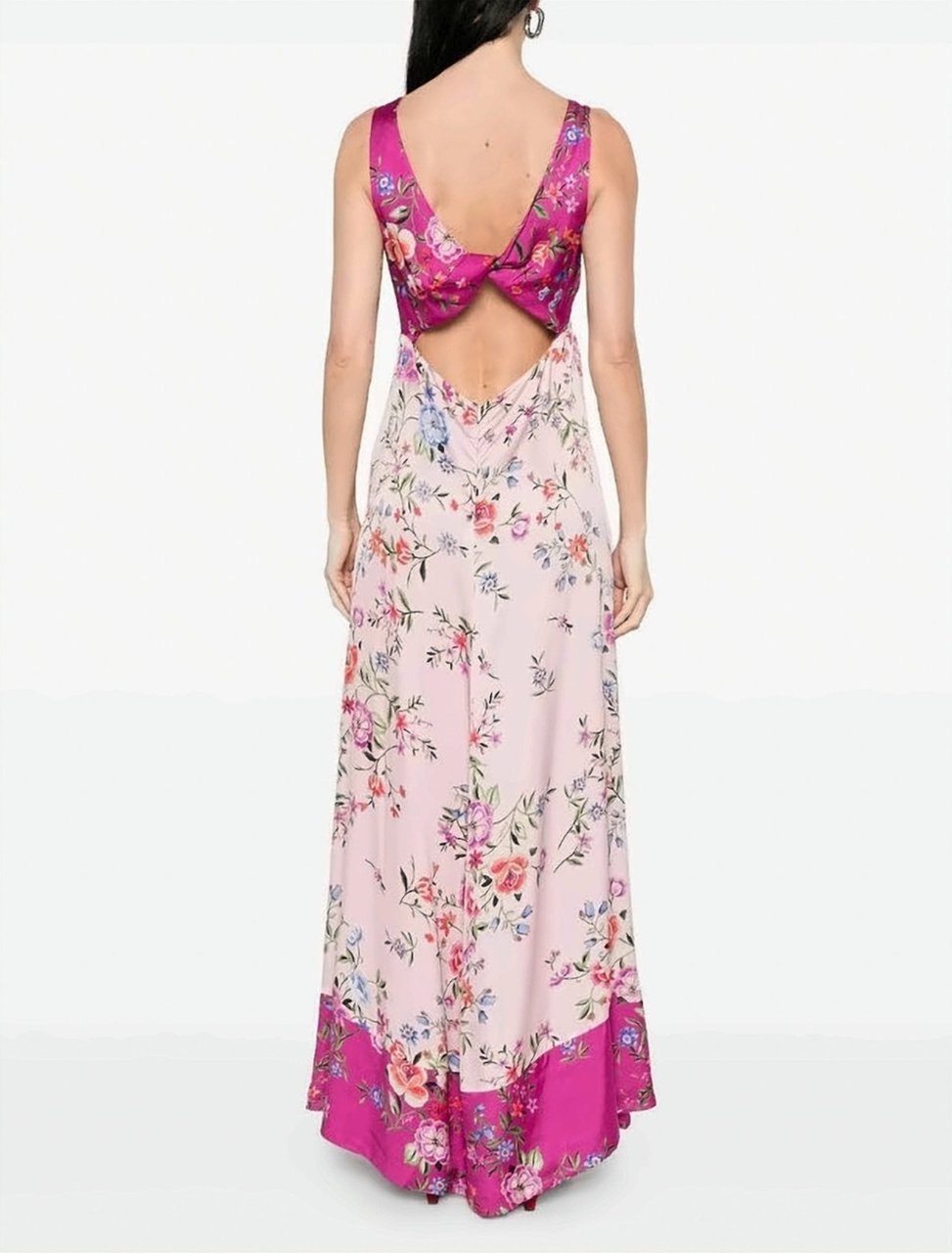 Liu Jo Long Floral V Neck Dress Roze